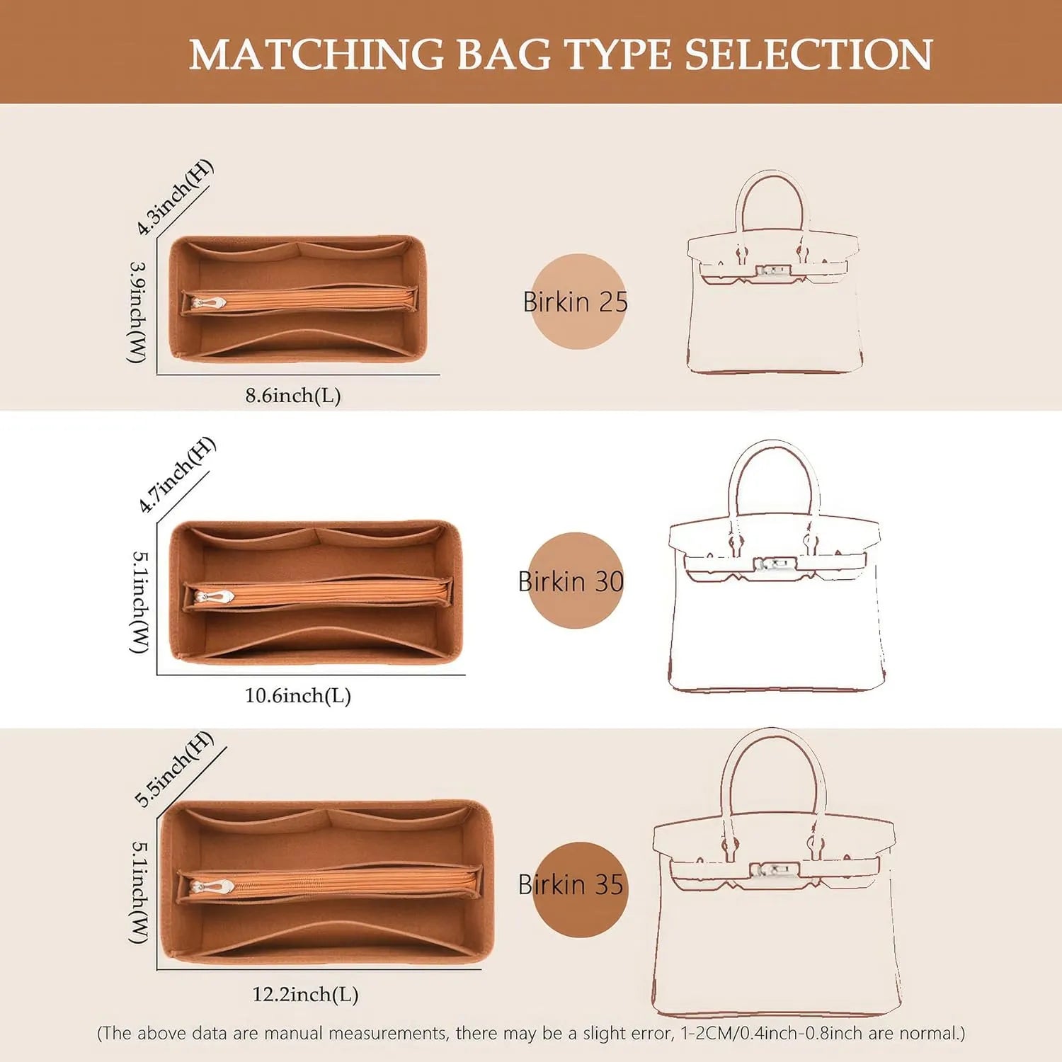 Felt Bag Insert Organizer